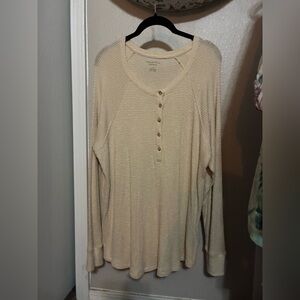 Women's Cream Button-Up Top